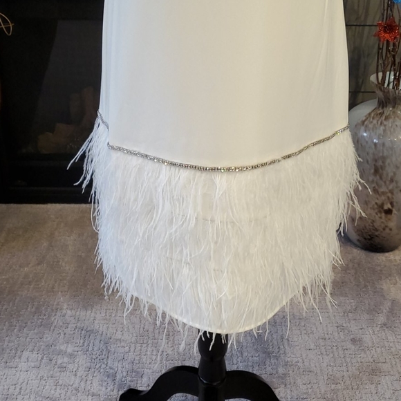 NWT Tahari Feather Trim Shift Dress - Picture 9 of 12